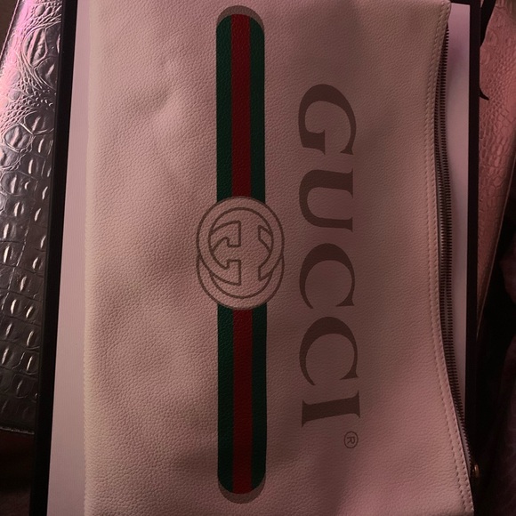 Gucci clutch cream xl pouch authentic nwt - Picture 2 of 6